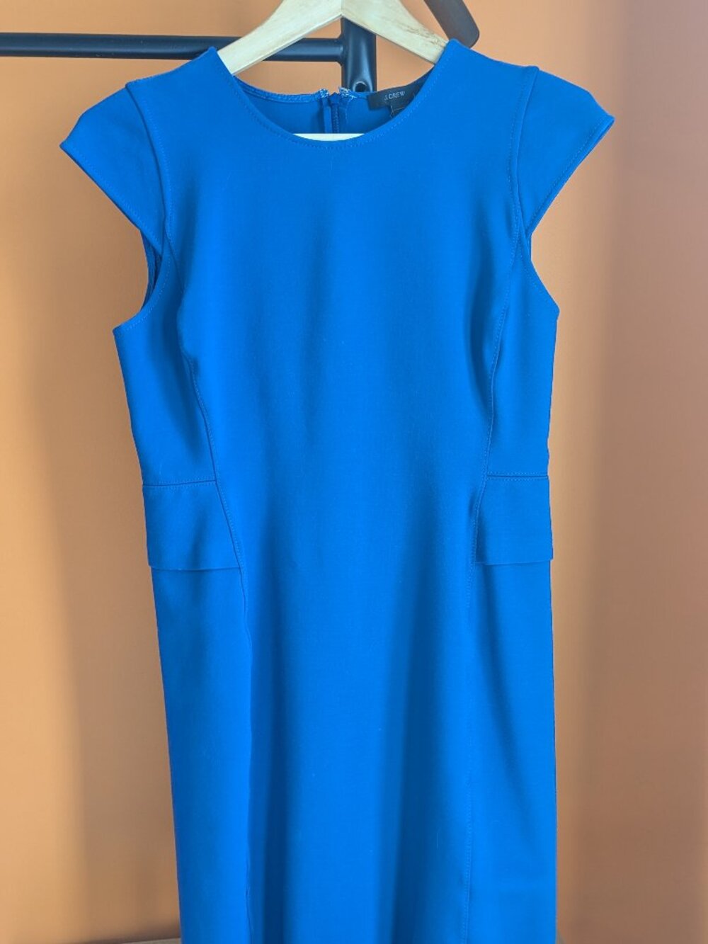 J. Crew cap sleeve blue knit dress